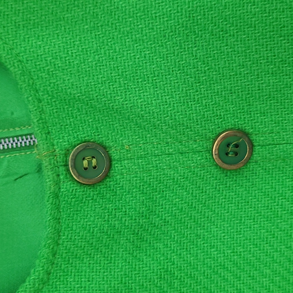 Russ Girl Green Wool Jumper Mod 60s 70s Mini Dress XXS Youth - Picture 3 of 5